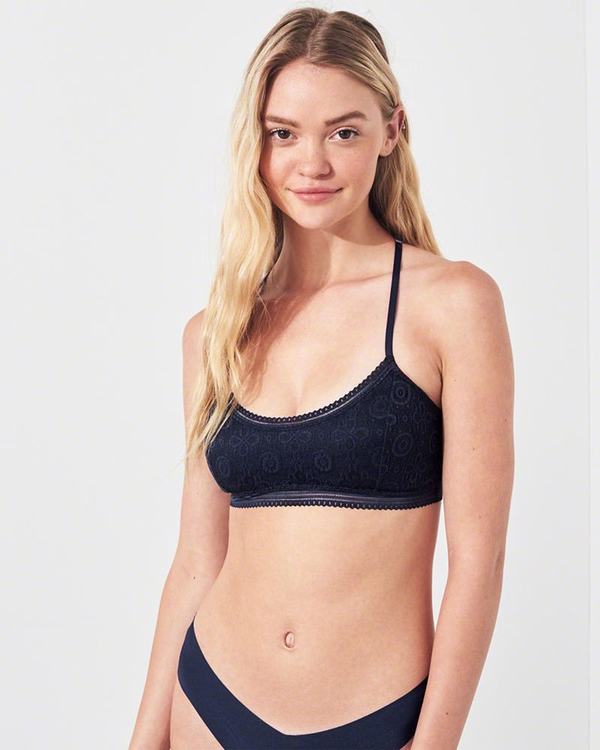 Bralette Hollister Donna T-Back Scooplette With Removable Pads Blu Marino Italia (884JAOFN)